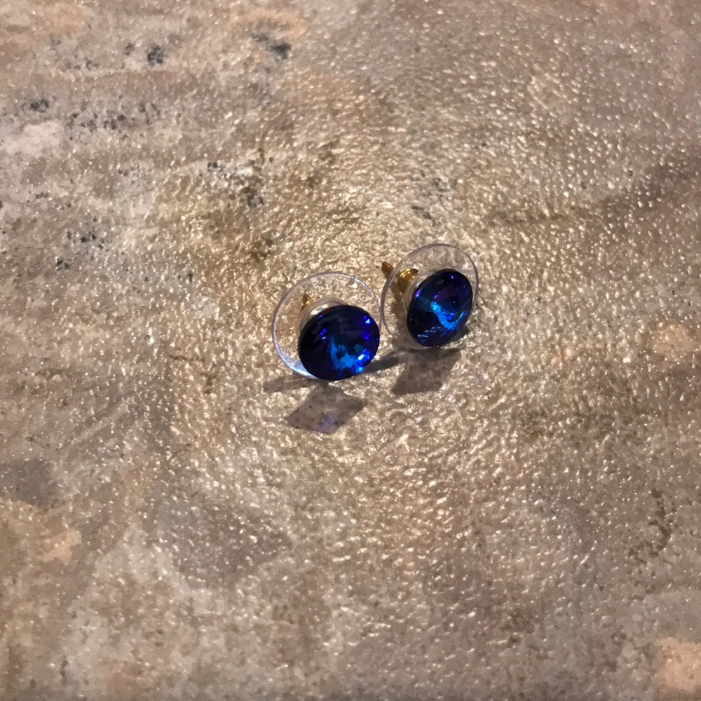 Blue/purple and gold earrings